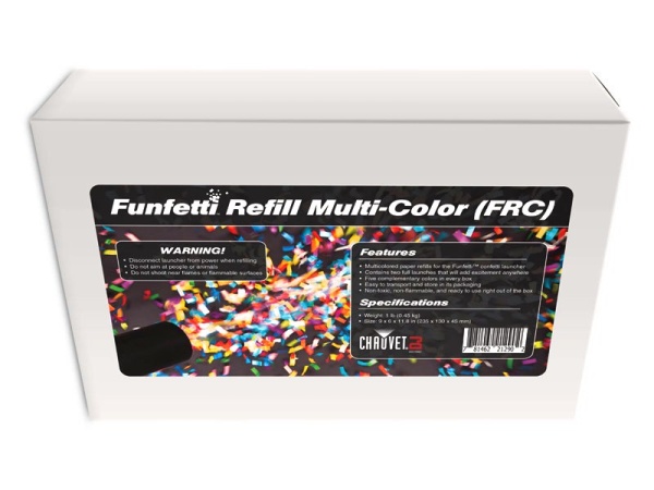 CHAUVET-DJ Funfetti Refill - Color конфетти (цветные), две полноценные заправки для "выстрела"