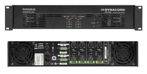 Dynacord PCL 1225T усилитель мощности, 100V 2x250 вт, 2х270 Вт/4 ом, 65-40000 гц