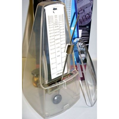 iTone MK-222TB метроном механический, выделение сильной доли, пластик, прозрачный белый