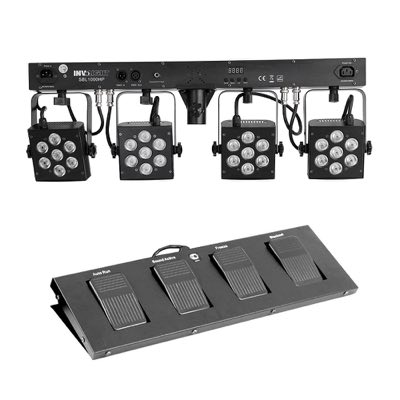 Involight SBL1000HP - 4хLEDPAR (7 шт. 3 Вт RGB мультичип) в кейсе+ контроллер (без стойки)
