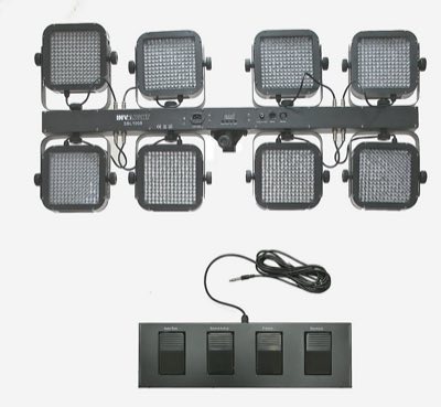 Involight SBL1008 - 8 шт. LEDPAR (8х192 шт. RGB) на перекладине в кейсе+ножной контроллер и стойка
