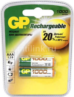 AAA Аккумулятор GP 100AAAHC3/1, 4 шт. 1000мAч