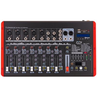 ZTX audio Mix 5.2.Fx микшерный пульт 5mono, 2stereo каналов с MP3/SD/DSP/BT