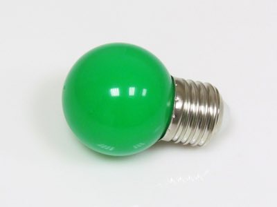 Светодиодная лампа LED G45 220V-240V Green, LED лампа - шарик с цоколем E27, 45 мм, (5 светодиодов),