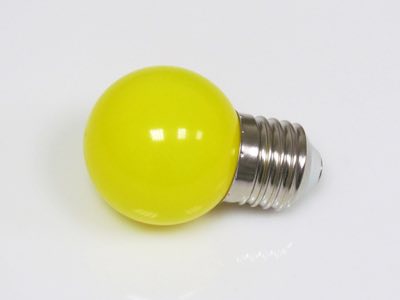 Светодиодная лампаLED G45 220V-240V Yellow, LED лампа - шарик с цоколем E27, 45 мм, (5 светодиодов),