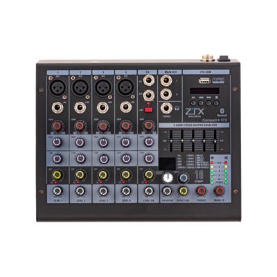 ZTX audio Compact 4.1Fx микшерный пульт 4mono, 1stereo каналы с MP3/DSP/BT