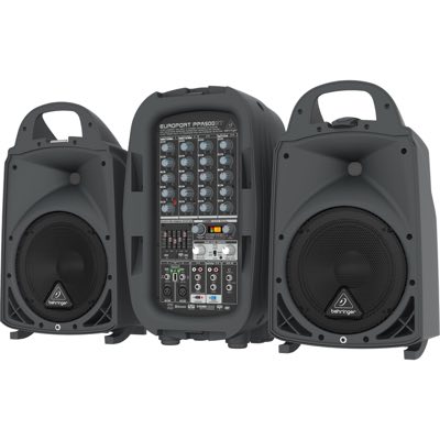 Behringer PPA500BT - 6-кан. порт. система звукоусиления, 8"+1", 2х250Вт 4Ом, 2х160Вт 8Ом, DSP.