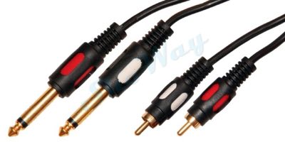 Dayton 2*6.35 mono -2*RCA plastic gold 1.5 m