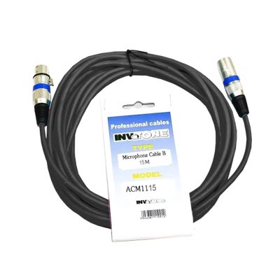 INVOTONE ACM1115/BK - микрофонный кабель, XLR <-> XLR длина 15 м (черный)