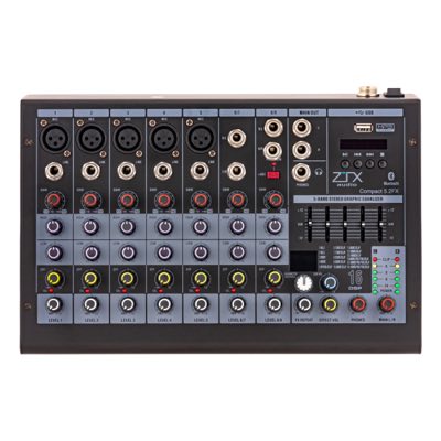 ZTX audio Compact 5.2Fx микшерный пульт 5mono, 2stereo каналов с MP3/DSP/BT