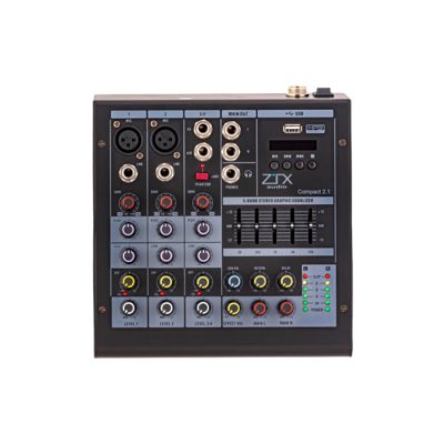 ZTX audio Compact 2.1 микшерный пульт 2mono, 1stereo каналы с MP3