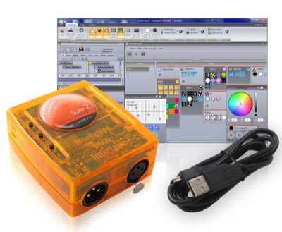 SUNLITE SUITE2-EC - Мини USB/DMX-интерф, 1 DMXout+1DMX I/O+2 комп разъём (CDrom), XP/Vista/Seven