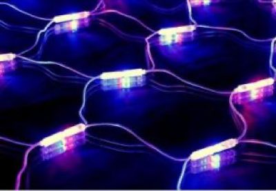 Flesineon LED-SNLR-D-288-2*4M-S240V-W/B-BL Светодиодная Сеть Белый/Синий/чёрный провод 2x4м