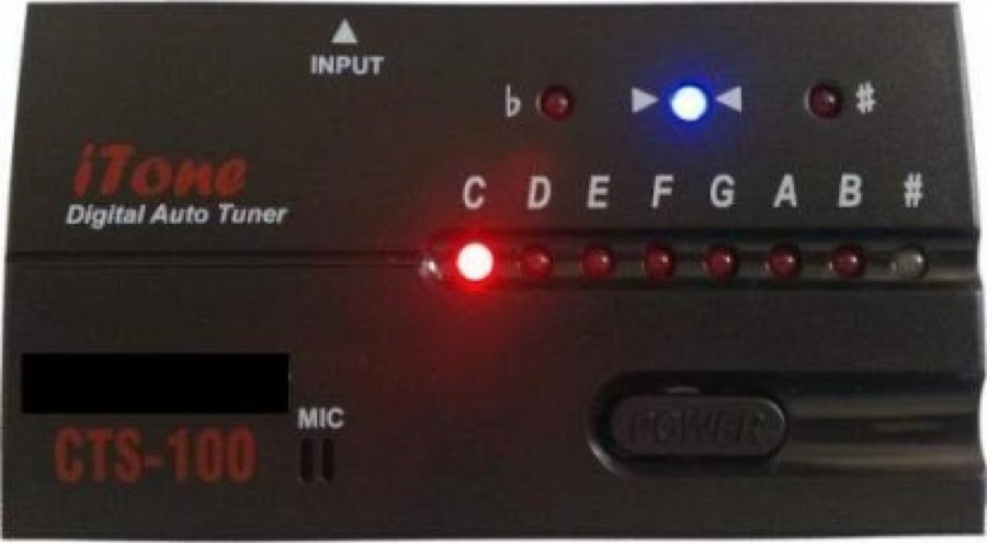iTone CTS-100 тюнер хроматический, светодиоды, вход-джек, микрофон, батарейка ААА*2