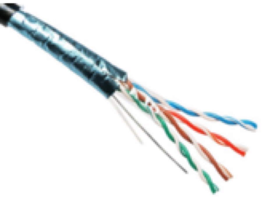 FTP CAT 6e 100м. Экранированный кабель витая пара