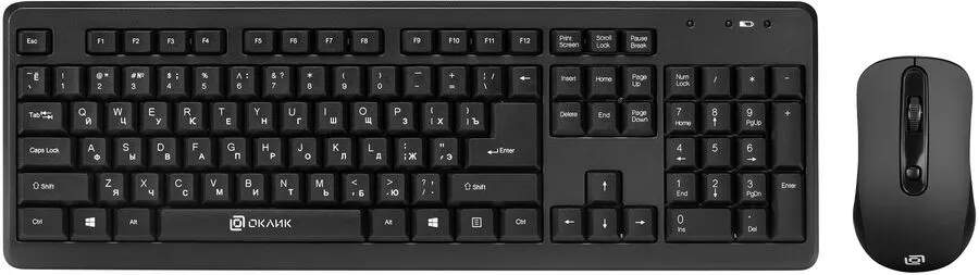 Комплект (клавиатура+мышь) Oklick 270M, USB, беспроводной, черный