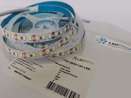 Светодиодная лента LP 2835/120 LED CRI80 (LUX, 24,Дневной белый 4000 К)