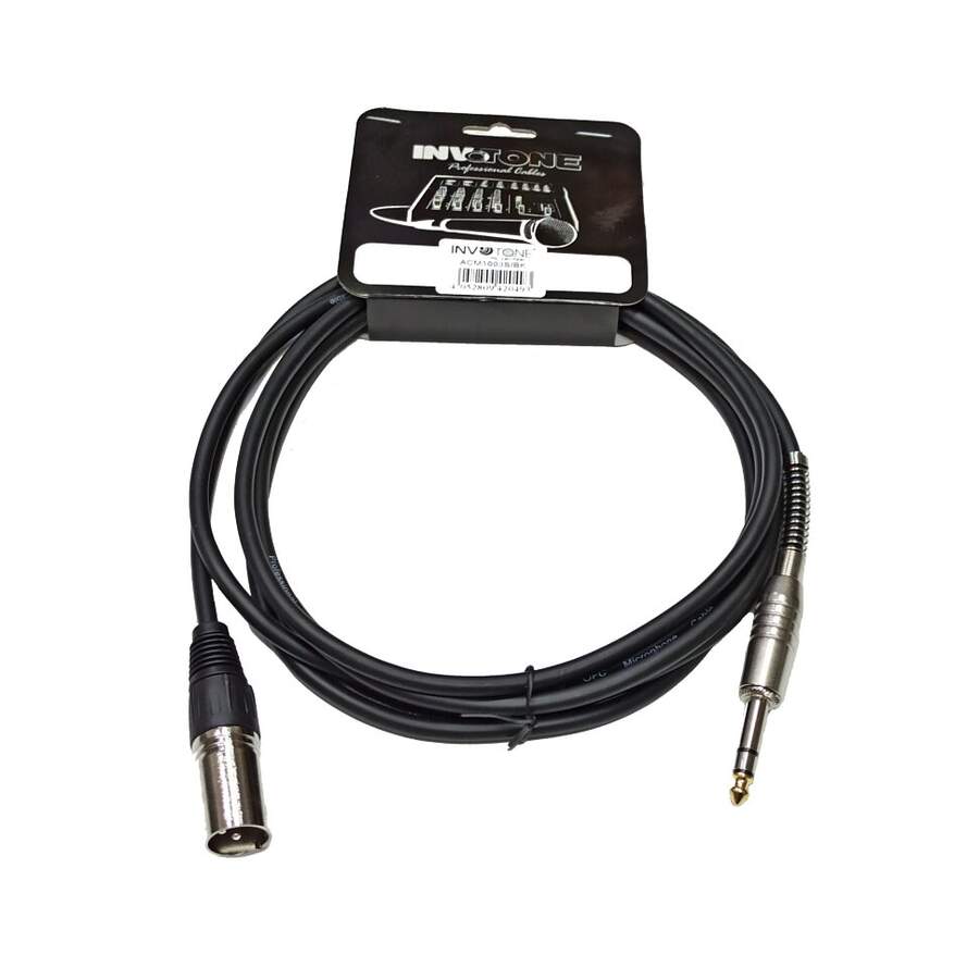 Invotone ACM1003S/BK - микрофонный кабель, стерео jack 6,3 <-> XLR3M длина 3 м (черный)