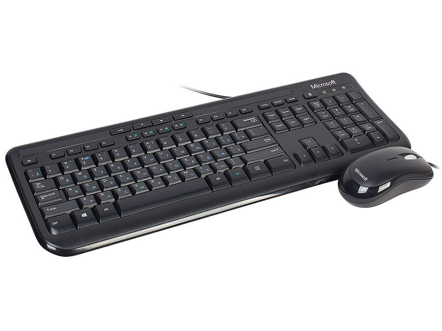 Комплект (клавиатура+мышь) MICROSOFT for Business, USB, проводной, черный 