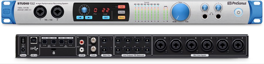 PreSonus Studio 192 Studio192 аудио интерфейс USB 3.0, 26вх/32вых (8вх/14вых на 192кГц), 8мик.вх./10