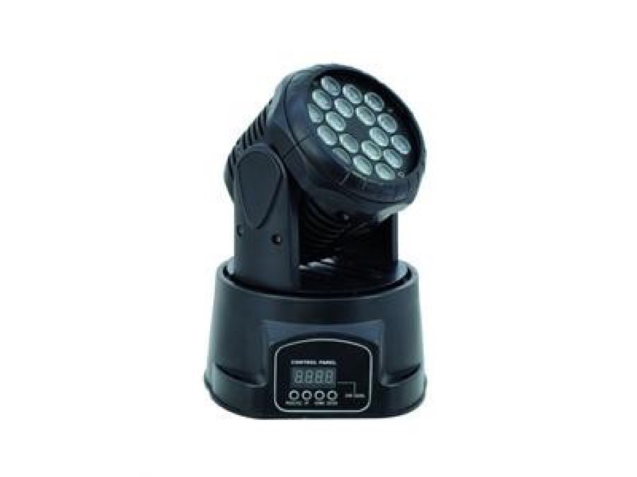 Ross Mini Wash Moving head. Мощность 18 светодиодов по 3 ватт.