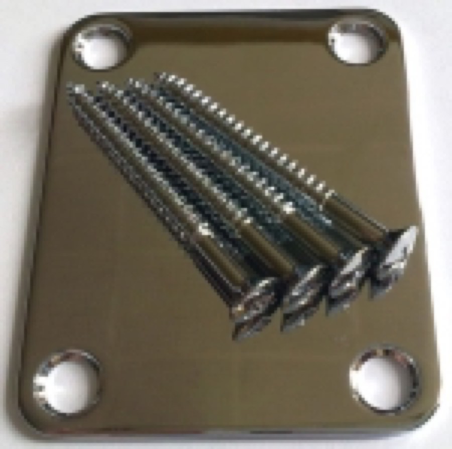 Maxtone BP-50K/C держатель грифа эл. гитары, 4 шурупа, хром