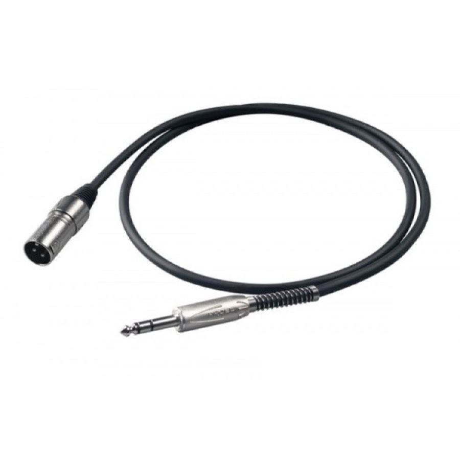Proel BULK230LU10 - микр. кабель, 6.3 джек стерео <-> XLR (папа), длина - 10 м
