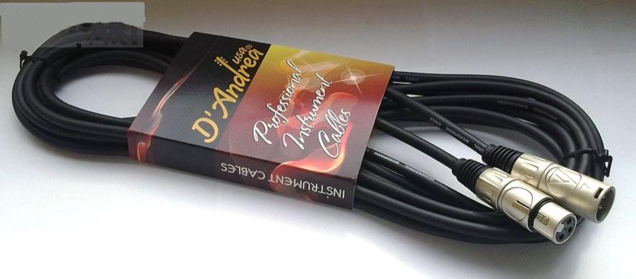 D'Andrea MCG-30 шнур микрофонный XLR(F)-Jack, 9м, черный