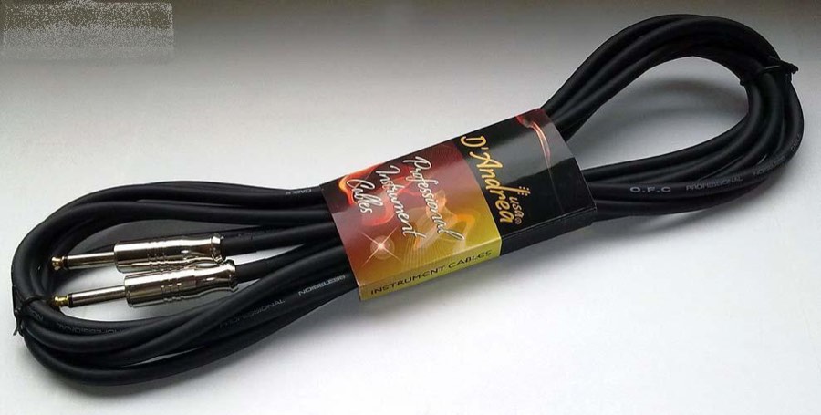 D'Andrea OFCB-10 шнур инструментальный Jack-Jack, 3м, черный, джеки-металл, хром