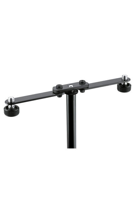 K&M 23510-300-55 поворотный адаптер для установки двух микрофонов на одну стойку, длина 217 мм, стал
