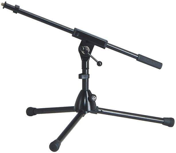 K&M 25910-300-55 низкая микрофонная стойка журавль для бас-бочки, металлические узлы, высота 280 мм,