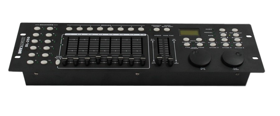 Involight DL-250 - пульт управления DMX приборами 240 каналов (12 приборов по 20 каналов), два шатла