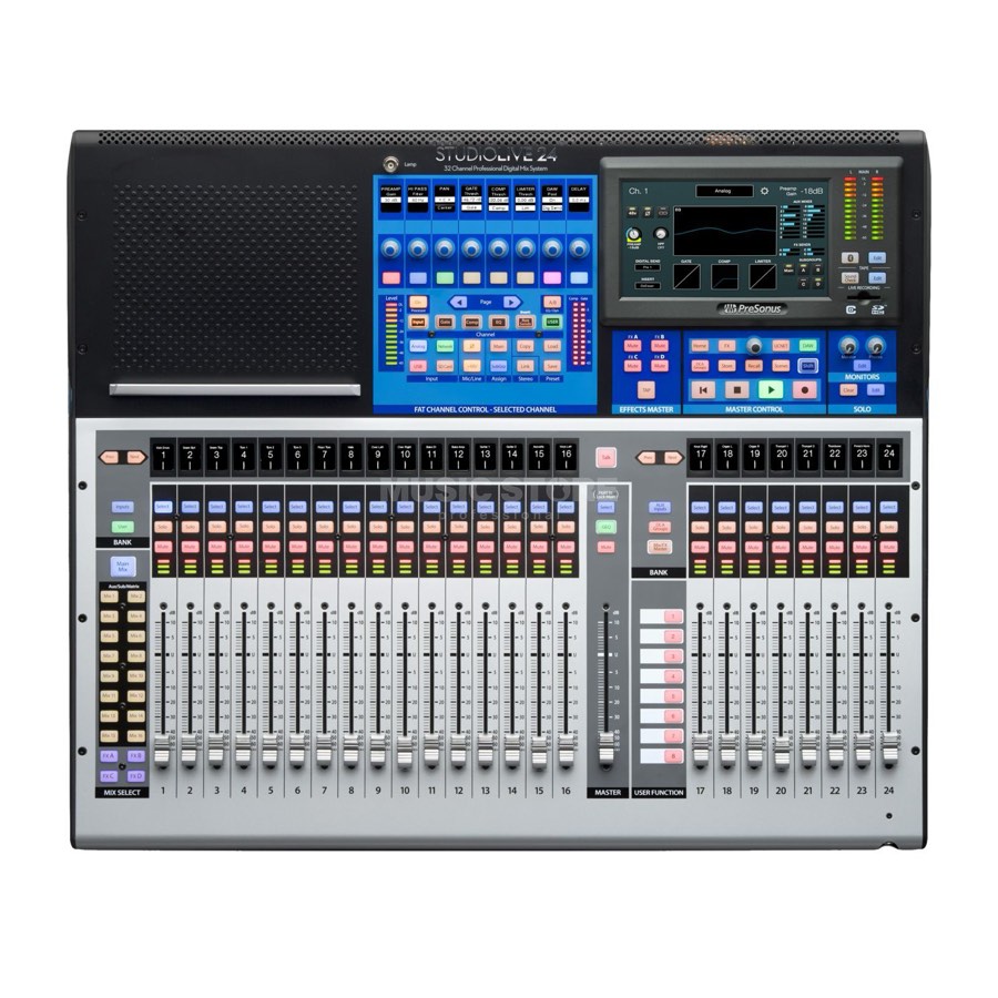 PreSonus StudioLive 24 Series III цифровой микшер, 38 кан.+8 возвратов, 24+1 фейдер, 28 аналоговых в