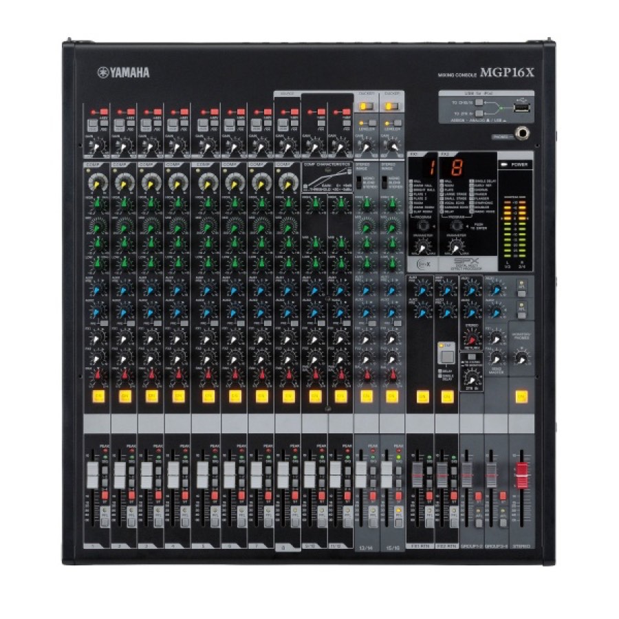 YAMAHA MGP16X - микшерный пульт, 10микр.входов,16лин.входов, вход для IPod,IPhone