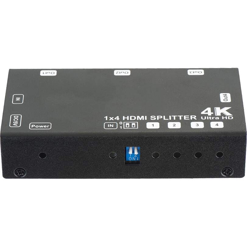 OSNOVO D-Hi104/1 Разветвитель HDMI (1вх./4вых.). Разрешение до 1080p/36бит и 4Kx2K + монтаж