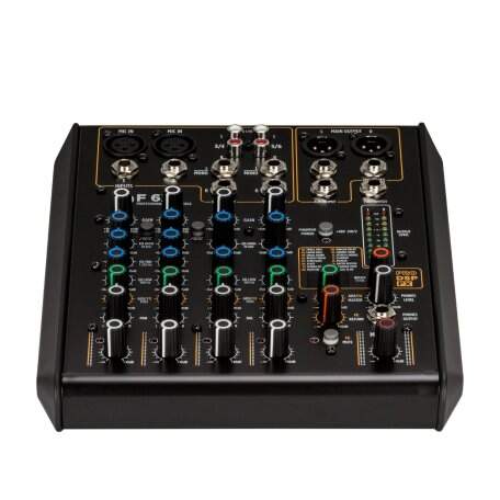RCF F 6X Микшерный пульт, 2 микрофонных входа + 2 стерео входа, 1 AUX/FX посыл, процессор эффектов