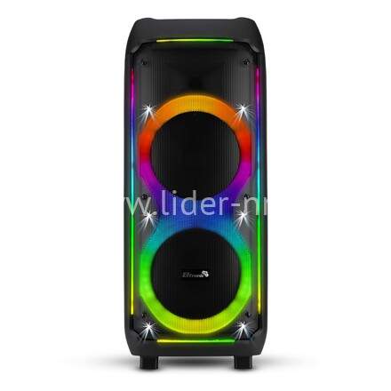 Беспроводная блютуз колонка ELTRONIC 30-37 с функцией TWS, яркая LED подсветка, 2 динамик по 10 дюйм