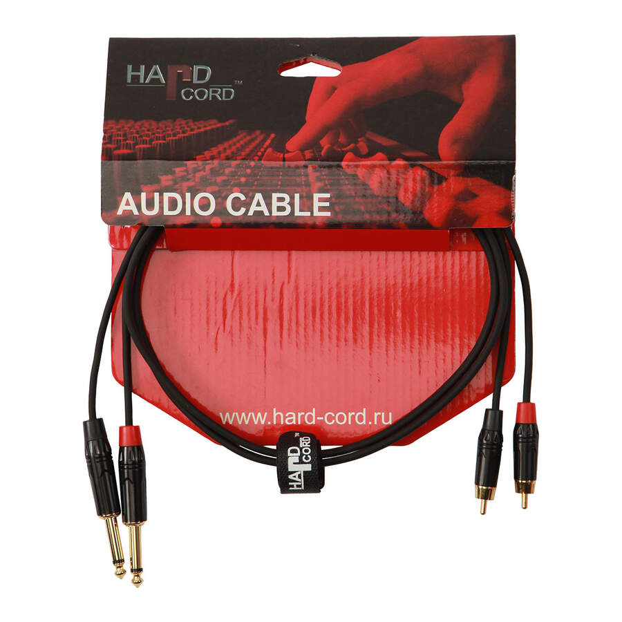 HardCord AMS-15 аудио кабель 2*Jack mono 6,3mm -2*RCA 1,5m 