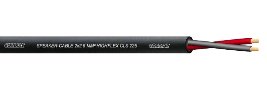 Cordial CLS 225 BLACK акустический кабель 2x2,5 мм2, 7,8 мм, черный