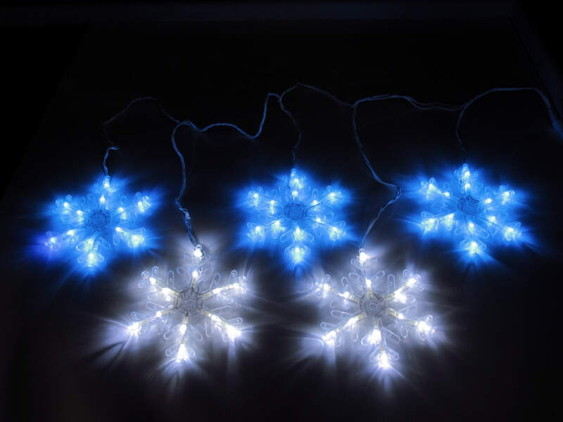 СНЕЖИНКИ без контр. LED-SNOW-CL-60-1.2M-240V/B+W