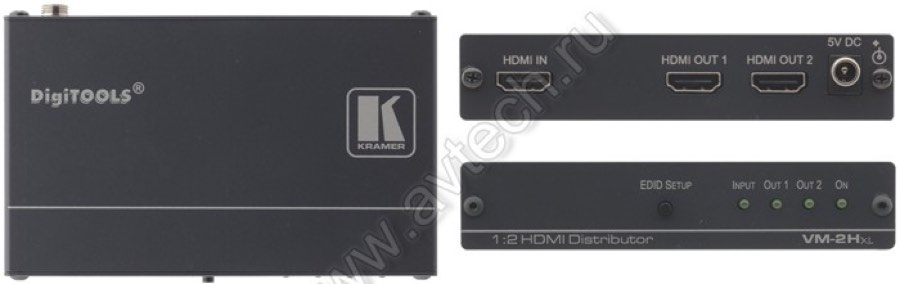 KRAMER VM-2Hxl - Высококачественный усилитель-распределитель 1:2 для сигнала HDM