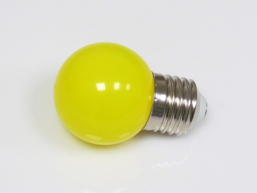 Светодиодная лампаLED G45 220V-240V Yellow, LED лампа - шарик с цоколем E27, 45 мм, (5 светодиодов),