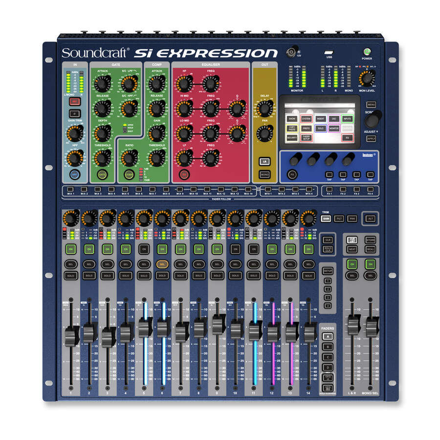 SOUNDCRAFT SI EXPRESSION 1 цифровой микшер, 16 мик/лин. входов, 16 выходов, 4 лин. входа, 20 шин, AE
