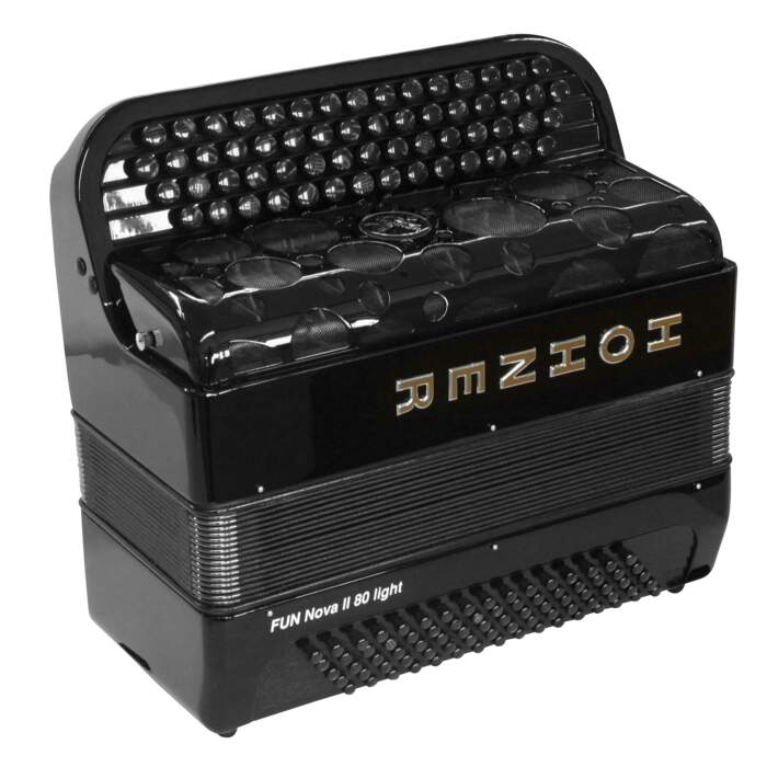HOHNER FUN NOVA II 80 IIGHT  BLACK CELLULOID кнопочный аккордеон 3/4 гриф B