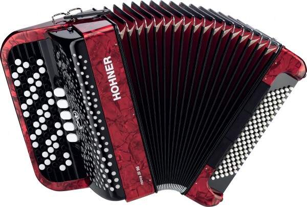 HOHNER NOVA III 96 RED кнопочный аккордеон 7/8, трехголосный, в правой клавиатуре - 72 кнопки, 5 рег