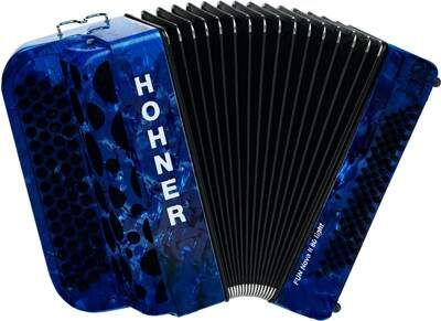 HOHNER FUN NOVA II 80 IIGHT DARK BLUE PERLOID CELLULOID кнопочный аккордеон 3/4 гриф B