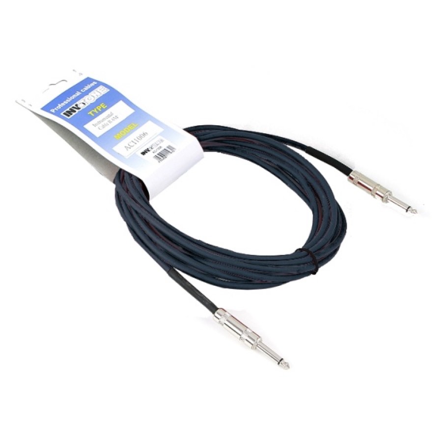 Invotone ACI1006/BK - инструментальный кабель, 6,3 джек моно <-> 6,3 джек моно, длина 6 м (черный)