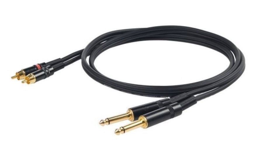Proel CHLP310LU5 - Сценич. кабель, 2xJACK 6.3 mm mono <-> 2хRCA male, длина - 5m
