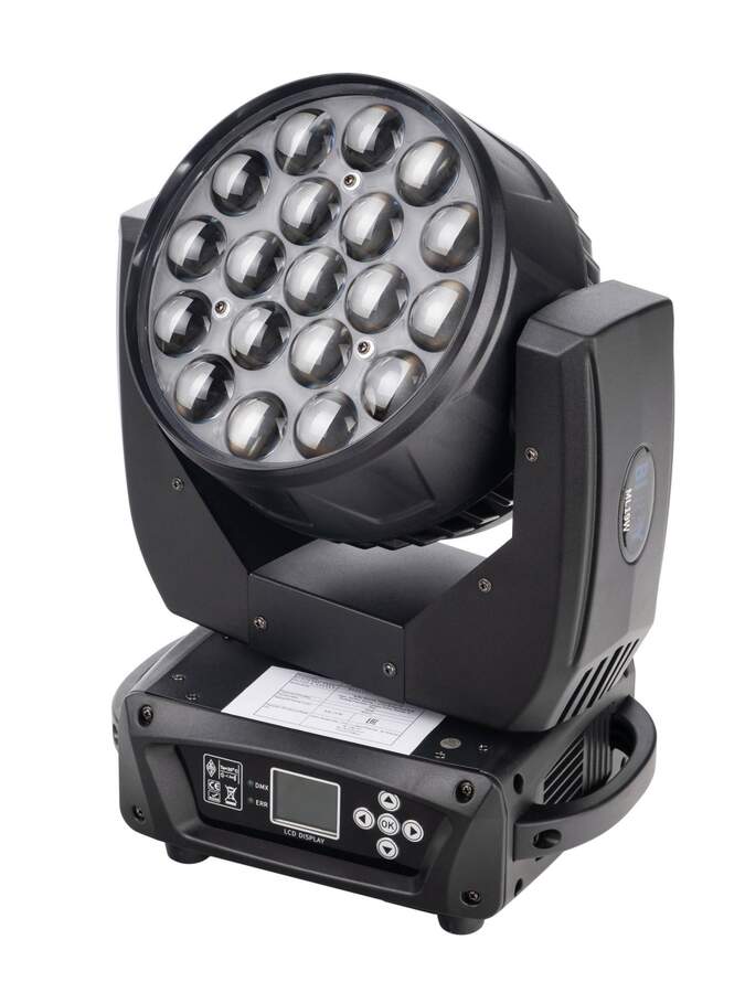 ML19W Моторизированная световая "голова", RGBW, 19х15Вт, Bi Ray