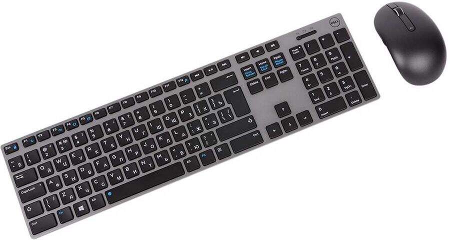 DELL Premier-KM717, USB, беспроводной, черный и серый Комплект (клавиатура+мышь)